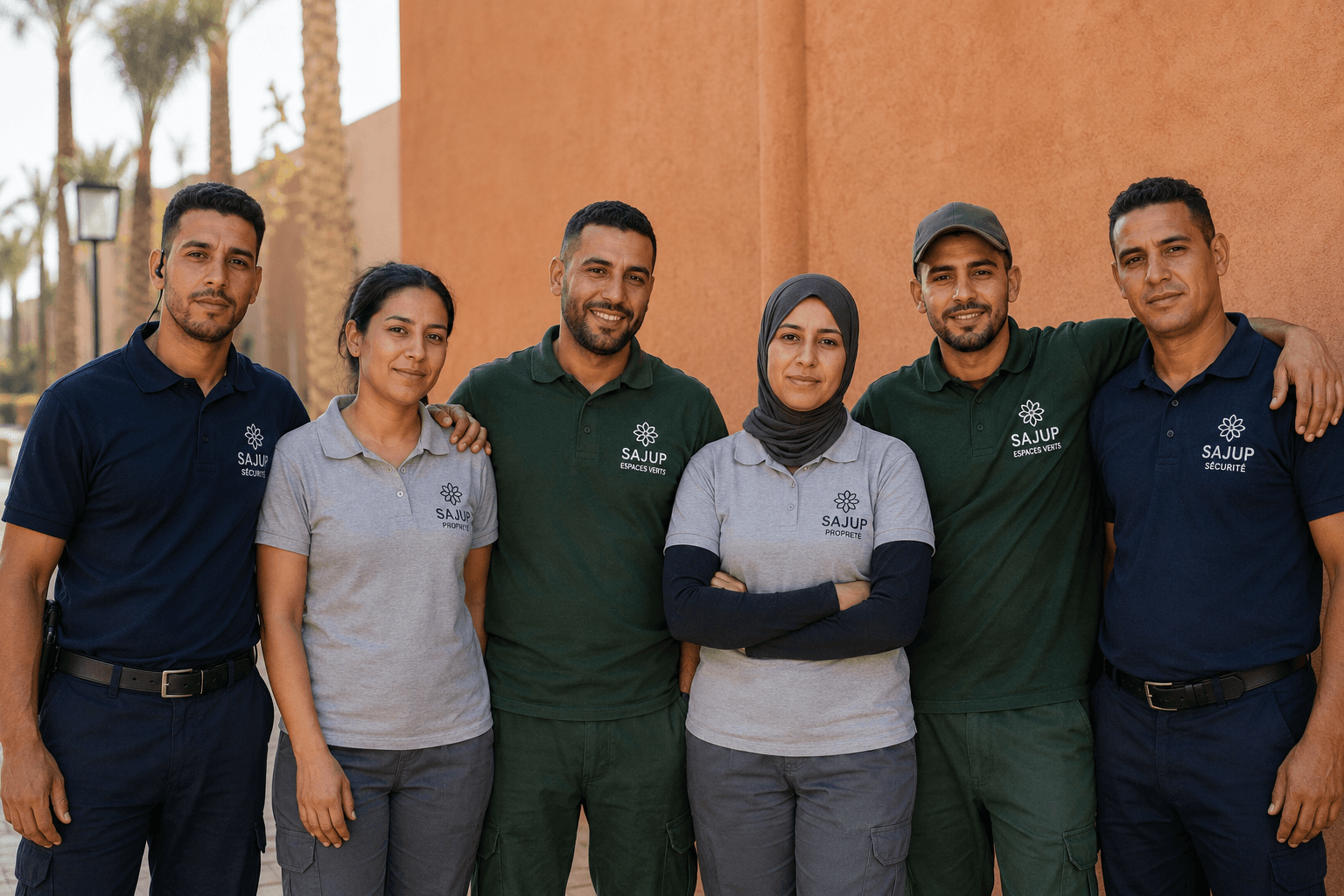 L'équipe SAJUP — sécurité, propreté et espaces verts — à Marrakech